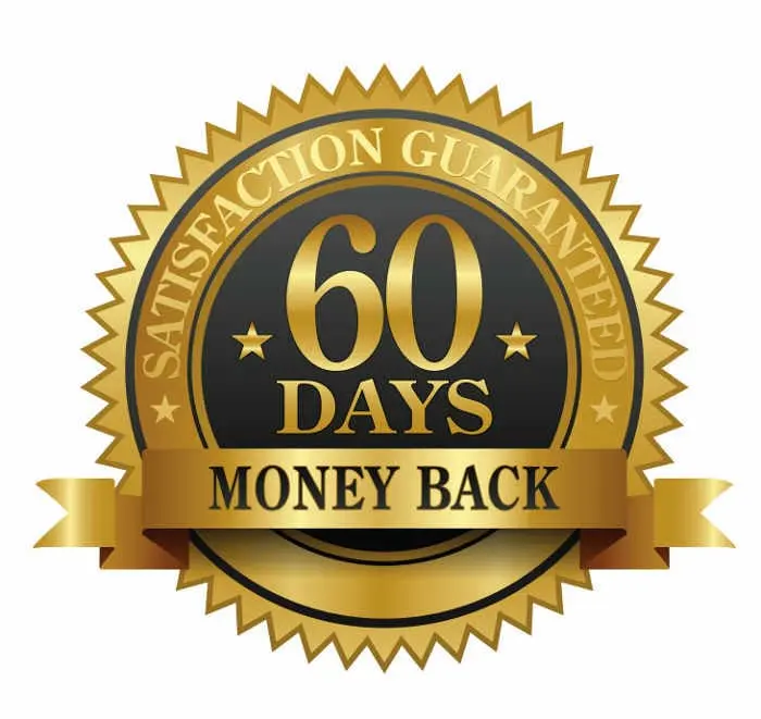 60-day money back guarantee seal